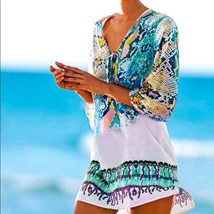 NWOT chiffon boho swimsuit coverup